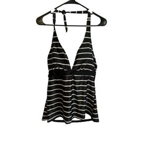 Dippin' Daisy Swimwear Size 18 Tankini Black/White Stripe